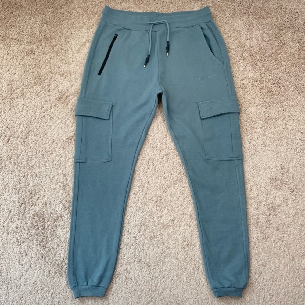 Teal Cargo Jogger Pants